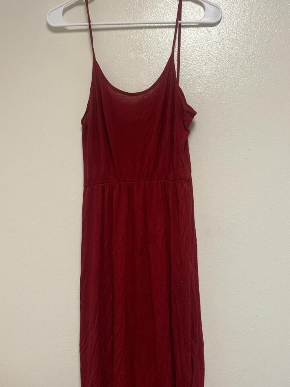 H&M Red Burgundy Adjustable-Strap Maxi Dress Size S